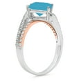 thumbnail image 3 of 2.3075 ct Princess Cut Simulated Turquoise Solitaire with Simulated Diamond Accents 14K White/Rose Gold Womens Engagement Ring, 3 of 4