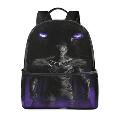 Anime Black Panther Backpack Cartoon School Bag Leather Daypack Casual Bookbag