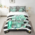 thumbnail image 2 of Castle Fairy Flower Bowknot 7pcs Bedding Comforter Set,Geometric Stripes Queen Bedding Sets Super Cozy,Golden Polka Dots Queen Sheet Sets,Super Cozy Room Decor, 2 of 8