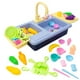 thumbnail image 1 of Juego de juguetes para lavar platos, fregadero de cocina de plástico, juego de simulación, lavavajillas eléctrico con música para niños (azul, estilo parrilla), 1 of 7