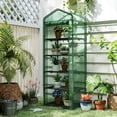 thumbnail image 2 of QHTER Mini Greenhouse Indoor Outdoor, 27" x 19" x 75" Portable Plant Grow House with 5 Tier Shelves, PE Cover, Roll-Up Zipper Door, Rustproof Elector-Coating Metal Frame for Patio Balcony Garden, 2 of 9