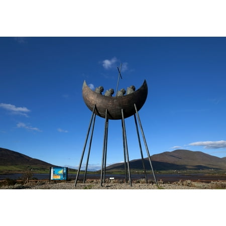Da Tex Material - Bronze Sculpture also known as the St Brendons Voyage Sculpture by Eamon Doherty Near Cahirciveen Ring of Kerry County Kerry Ireland Date created or placed 1995 Materials used Bronze Canvas Art - Pano