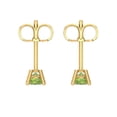 thumbnail image 4 of Clara Pucci 0.2Ct Natural Peridot Round Cut VVS1 Push Back Stud 18k Solid hypoallergenic Gold Designer Earrings For August, 4 of 7