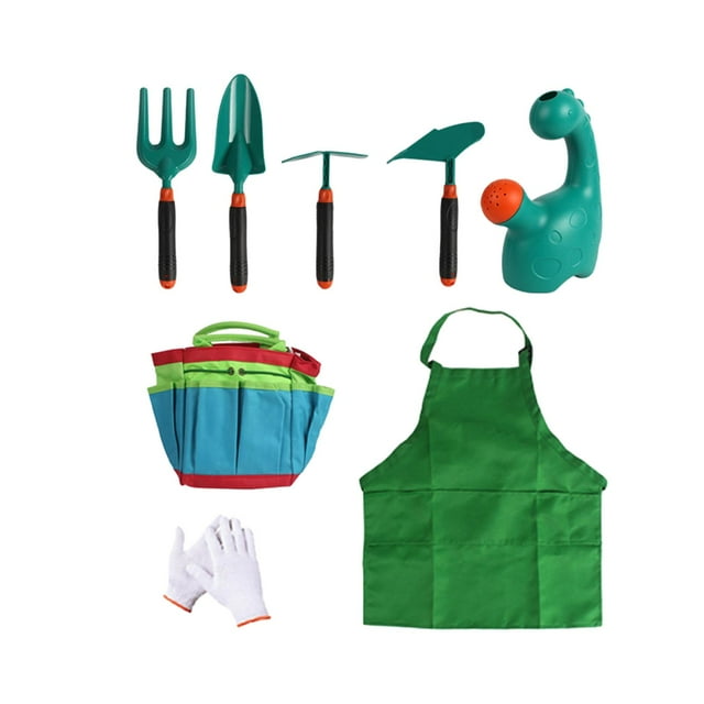 Yinanstore Ensemble d'Outils de Jardinage pour Enfants Ensemble de Jouets d'Extérieur Fourchette Truelle Jeu de Rôle Râteau Réaliste Jeu de Cour Arrière pour Reconnaissance des Couleurs et des Formes Cours E