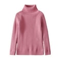 thumbnail image 2 of Ashirexll Winter and Fall Sweaters for Girls 1-13 Years Kids High Neck Lapel Knit Sweater Casual Fashion Solid Color Base Layer Tops, 2 of 3
