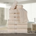 thumbnail image 2 of BNM Egyptian Cotton Luxury 800 GSM 9 Piece Towel Set, Cream, 2 of 7