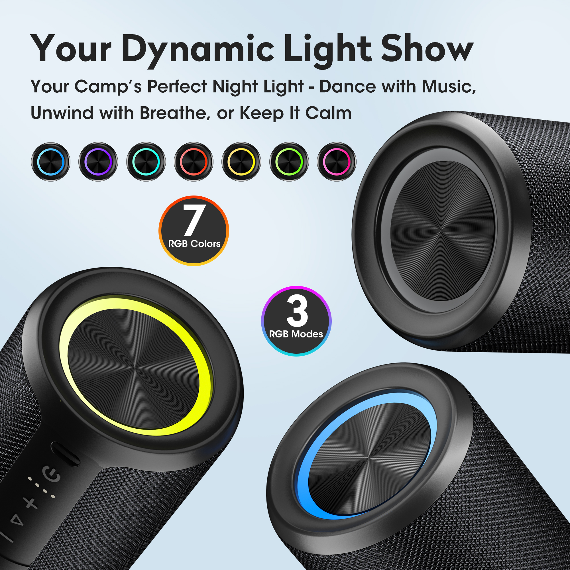 Ortizan Portable Bluetooth Speaker, 20W, IPX7 Waterproof, Black photo 2