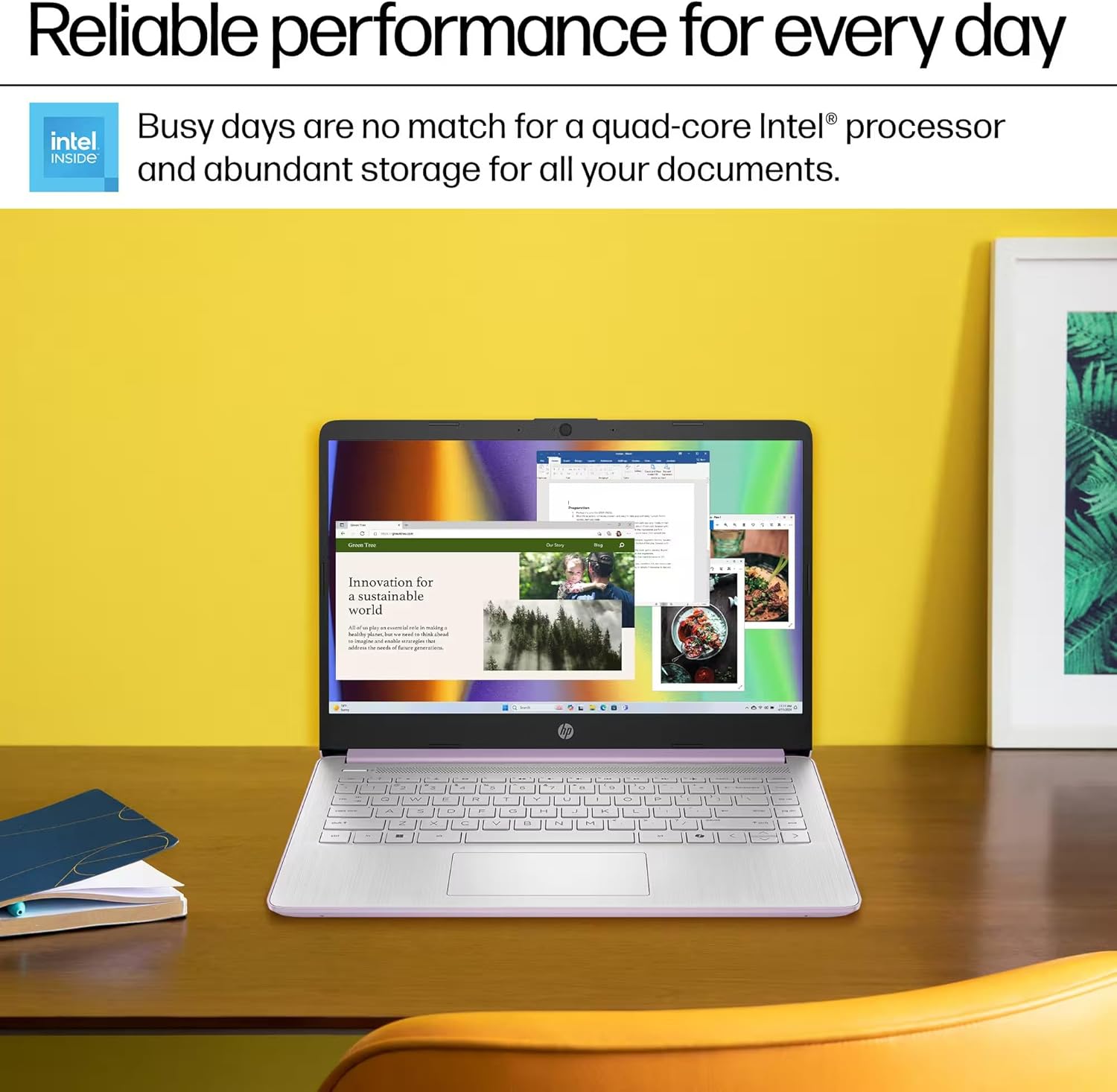 HP 14" Laptop Student Business Computer, Intel N150 Processor, 1-Year Microsoft 365, 32GB RAM, 128GB UFS, 256GB Micro SD Card, Copilot AI, Windows 11 Pro