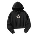 thumbnail image 4 of Sudaderas con capucha con cordón para mujer, jersey de manga larga, sudadera recortada, Top corto cómodo y suave a la moda para entrenamiento de viaje L, 4 of 8