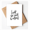 thumbnail image 1 of Look See and Be Silent Quote Greeting Cards You are Invited Invitations, 1 of 3