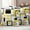 Yellow, variant on Blue Black Geometric Outdoor Waterproof Pillow Covers, Modern Minimalist Stripes Aesthetic Decorative Square Throw Pillowcase Sofa Cushion Sham for Patio/Couch/Chair, 16"x16" 2 Pack