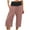 Pink, variant on Mrat Elastic Waist Capris for Women Casual Summer Wide Leg Cropped Pants Ladies High Waisted Stretch Pants with Pockets Cropped Trousers Female High Waisted Capris for Women Mint Green S
