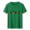 thumbnail image 2 of Gamivast Men's Cute Spooky Cat Pumpkin T-Shirt Halloween Graphic Print Short Sleeve Crewneck Tee Casual Fall Festival Top Novelty Holiday Shirt Flattering Fit Wear Green XL, 2 of 5
