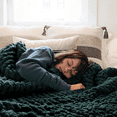 thumbnail image 1 of Comtest Chunky Knit Throw Blanket Chenille, Dark Green, 60"x80"(Full Size), 1 of 6