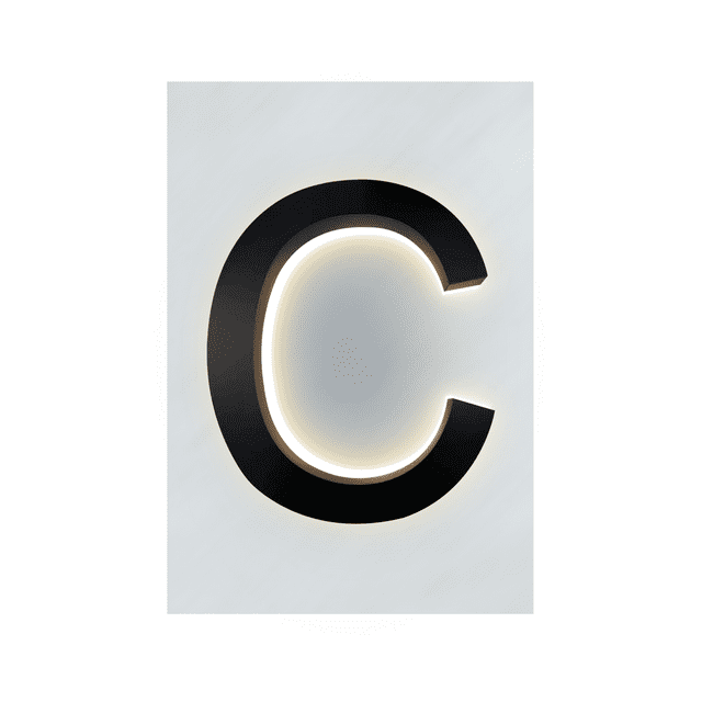 Backlit LED House Letter 8" – Modern Floating Address Sign, Stainless Steel, Warm White Light, Weather-Resistant