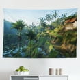 thumbnail image 1 of Balinese Tapestry, Forest Trees Building Cloudy Sky Reflection on Tamblingan Lake Bali Landscape, Fabric Wall Hanging Decor for Bedroom Living Room Dorm, 2 Sizes, Brown and Grey, by Ambesonne, 1 of 1