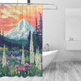 thumbnail image 2 of Yayeee Shower Curtain with Hooks 72"x72" Waterproof Fabric Bathroom Hanging Decor, Floral Mountain, 2 of 5