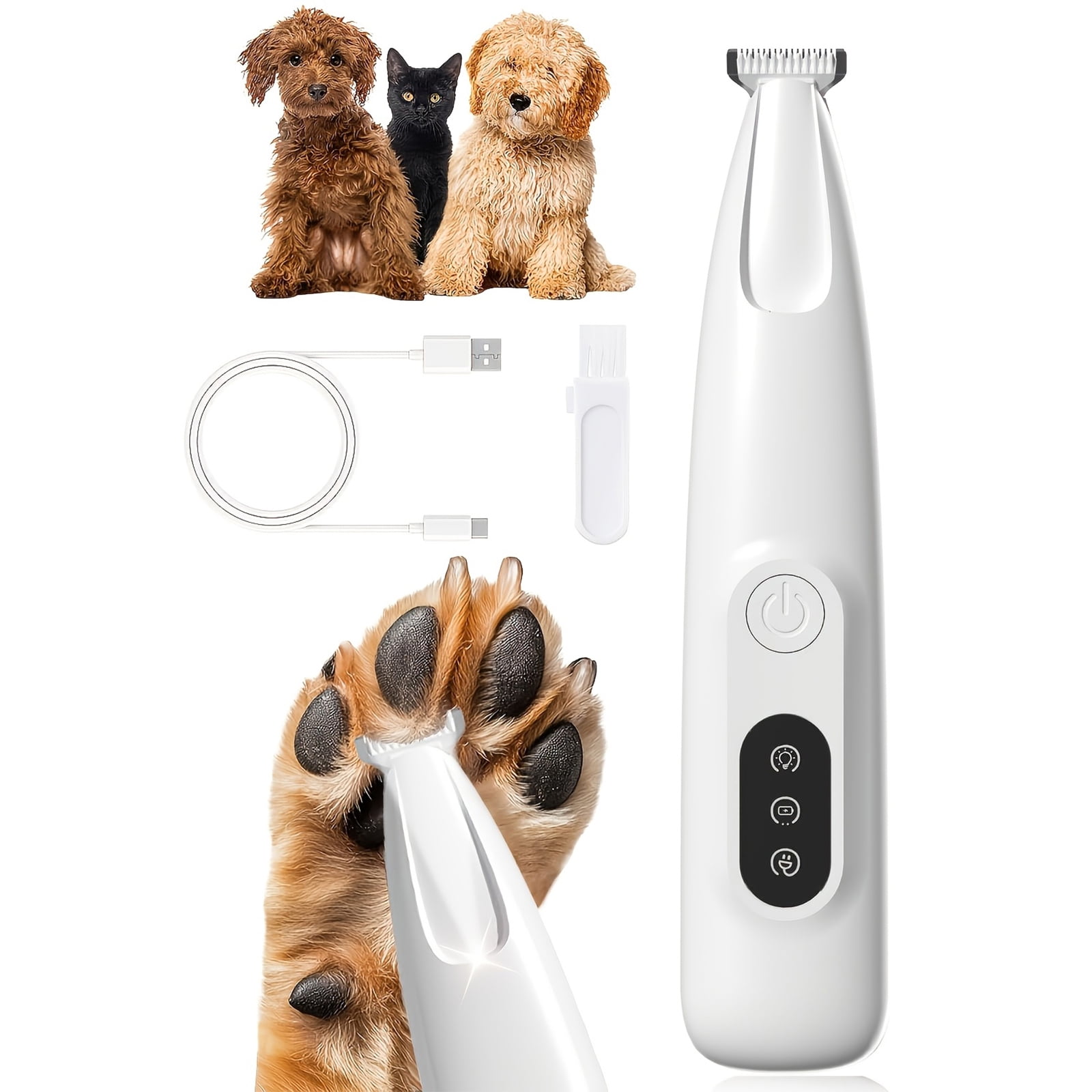 Pet Grooming Clippers Pet Trimmer for Dogs Pet Shaver for Cats Quiet Dog Clippers for Grooming Paw Trimmer for Dogs Cat Paw Trimmer Cordless Trimmer Low Vibration Pet