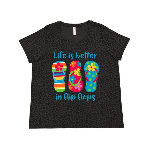 Inktastic Life is Better Flip Flops Women's Plus Size T-Shirt