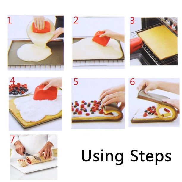 Matsuzay Forma Rectangular Silicona Pastel Suizo Estera Molde de Sushi Pizza Pan para hornear Rodillo de Herramientas y accesorios para hornear Café Matsuzay JJ14469-01