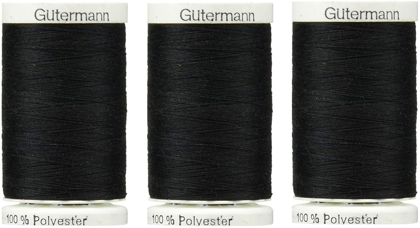 Sew-All - 2 Pack All PurposeThread 547 Yards-Black GUTERMANN Thread 3 Pack White 