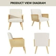 thumbnail image 4 of Hawsaiy Accent Chair with Rattan Arms, Living Room Chairs with Wood Legs, Modern Armchair for Bedroom, Lounge Chair Indoor for Reading Room Kitchen and Dining Room,Beige, 4 of 8