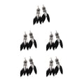 thumbnail image 1 of Pendientes bohemios Jumpingount de flecos negro 5Conjunto, 1 of 6