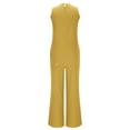 thumbnail image 4 of Sentmoon Ensembles Deux Pièces pour Femmes Sans Manches Col Rond Hauts d'Été pour Adolescentes Pantalons Taille Haute pour Femmes avec Poches Tenues de Festival Couleur Unie pour Femmes pour Plage Jaune m, 4 of 4