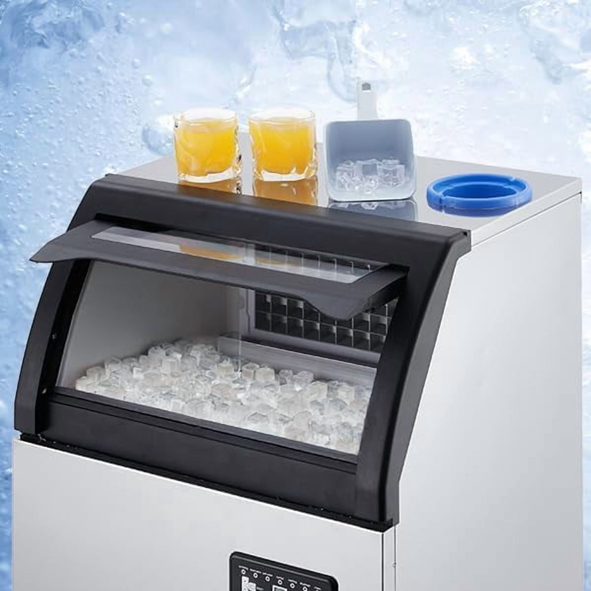 YUSAZENS 120LBS/24H Commercial Under Counter Ice Maker, Stainless Steel Ice Machine with Water Filter & 33LBS Storage, 45 Cubes in 8-12 Mins, for Home Bar, Restaurant