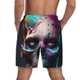 thumbnail image 2 of Lsque Mens Swim Trunks Modern Abstract Colorful Skull B Pattern - Bathing Suit Compression Liner - Beach Swim Shorts Swimwear - (S-3XL) - Stretch Quick Dry -, 2 of 9
