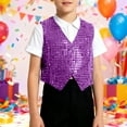 thumbnail image 2 of Hihipz Big Boy's Vest Sparkling Sequins Tops Stage Dance -Hop Stylish Tops,Sizes 12-13, 2 of 4
