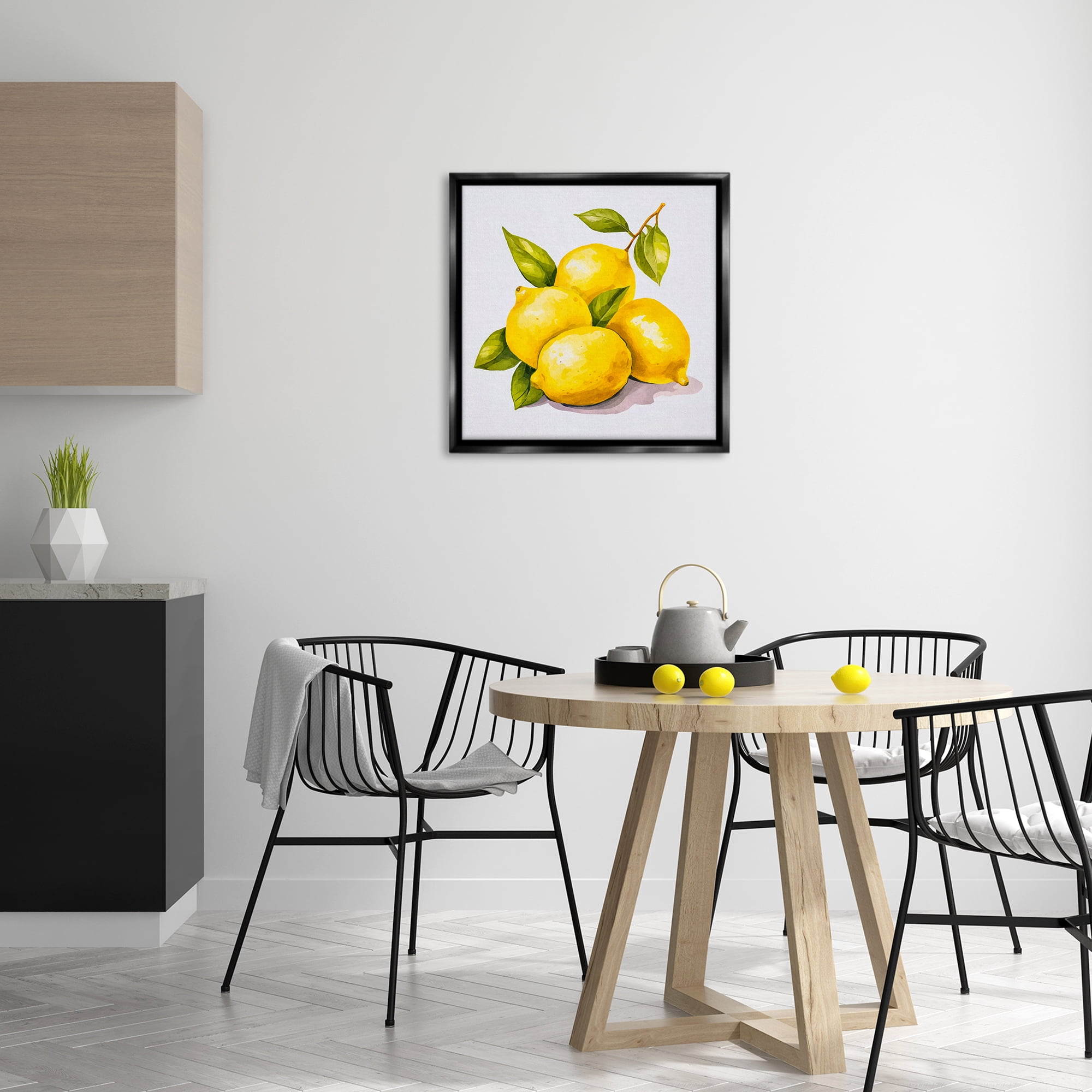 Stupell Industries Lemon Delights Fruit Food & Beverage Painting Black Floater Framed Canvas Art Print Wall Art, 25 x 25