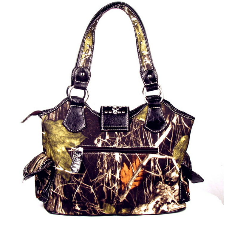 Texas West Premium Women Large Shoulder Bag Camouflage Rhinestone Western Buckle Handbag, Women's, Size: Medium, Brown