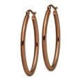 thumbnail image 4 of Gem & Harmony Stainless Steel Brown Plated Oval Hoop Earrings for Women, 4 of 6