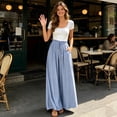thumbnail image 2 of Quixlent Women Long Pants, Oversized Wide Leg Trousers with Pockets, Pure Color Elastic Straps Adjustable Pants for Daily Casual Wear, 2 of 8