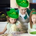 thumbnail image 4 of Christmas Tree Topper, St Patricks Day Hats with Light St Patricks Day Green Velvet Top Hat Green St. Patricks Day Party Accessories Green Christmas Tree Topper Hat, 4 of 7