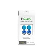 InSassy® Analog Silicon Thumb Grip Stick Covers for Xbox 360, Xbox One, PS4, PS3 and PS2 - Blue & Black Set [2 Pairs 4 PCS Total]