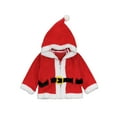 thumbnail image 1 of Qmyliery Kids Christmas Santa Jacket, Hooded Long Sleeve Fleece Jacket Gift, 1 of 7