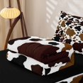 thumbnail image 5 of Manfei Rustic Cow Print Zipper Full Size Comforter Sets with Fitted Sheet and 2 Pillowcases,Minimalist Animal Pattern Zipper Bedding Set,White Brown Beige,Reversible, 5 of 7