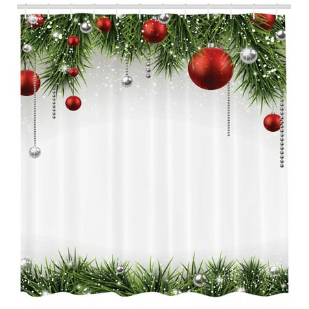Christmas Shower Curtain Classical Christmas Ornaments And