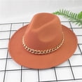 thumbnail image 2 of RYKJLWY Hats for Men Fashionable Fedora Fedoras Men Wide for Women Dress Hat Women and Hats Baseball Caps Panama Hat Men（Orange,One Size）, 2 of 9
