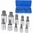 thumbnail image 1 of 10pc M4 - M18 Torx Spline Bit Socket Set - Triple Square Socket Set with Storage Case, 1 of 5