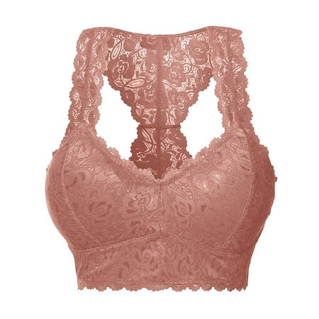 GZWYHT Full Coverage Bra Clearance Bras for Women New Women Plus Size Vest Crop Wire Free Bra Lingerie Sexy V Neck Underwear Lingerie S 3XL  Seamless Bras Lace Bralette Push Up Bra Khaki L