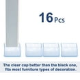 thumbnail image 7 of Clear Chair Leg Cap End Tip Feet Furniture Floor Protector 16pcs 2"x2" (50x50mm), 7 of 7