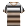 thumbnail image 3 of Liquidation d'Économies! BEFOKA T-Shirt Grande Taille pour Femmes, Blouse Décontractée d'Été pour Femmes, Mode Décontractée Confortable Imprimé Col Rond Manches Courtes Haut Blouse T-Shirt, 3 of 3
