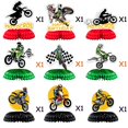 thumbnail image 5 of 9 piezas de decoración de cumpleaños de motocicleta centros de mesa de panal Afortunado Sencillez, 5 of 5