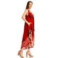 thumbnail image 3 of Sakkas Alexis Embroidered Long Sleeveless Floral Caftan Dress / Cover Up - Burnt Orange - One Size, 3 of 5