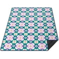 thumbnail image 2 of Boho Floral Picnic Blanket Waterproof Foldable Extra Large Picnic Mat Beach Blanket 60"x80" for Camping Beach Hiking Patio Party Outdoor Decor Gifts, 2 of 6
