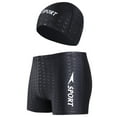 thumbnail image 2 of guisaled Swim Jammers for Men with Swimming Cap Athletic Training Swimwear Durable Team Lap Swimming Racing Competition Valentines Day s, 2 of 6