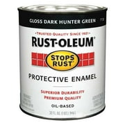 Rust-Oleum Interior/Exterior Paint, Glossy, Oil Base, Dark Hunter Green, 1 qt